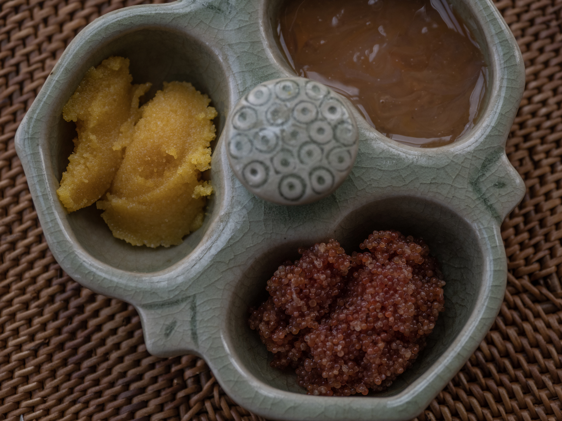 冬のご飯の供、3種