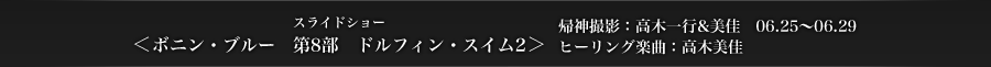 ＜ボニン・ブルー　第8部　ドルフィン・スイム2＞　帰神撮影：高木一行&美佳　2013.06.25〜06.29　ヒーリング楽曲：高木美佳