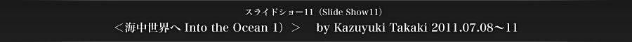 スライドショー11　＜海中世界へ Into the Ocean 1）＞　 by Kazuyuki Takaki 2011.07.08~11
