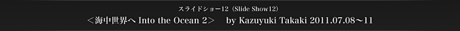 スライドショー12　＜海中世界へ Into the Ocean 2）＞　 by Kazuyuki Takaki 2011.07.08~11
