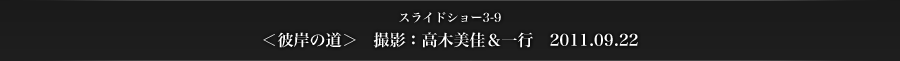 スライドショー3-9　＜彼岸の道＞　撮影：高木美佳＆一行　2011.09.22