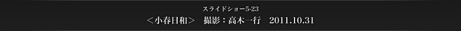 スライドショー5-23　＜小春日和＞　撮影：高木一行　2011.10.31