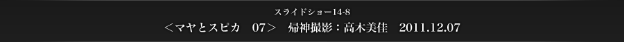 スライドショー14-8　＜マヤとスピカ　07＞　帰神撮影：高木美佳　2011.12.07